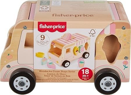  Wooden Ice Cream Truck Shape Toy 9 Pieces