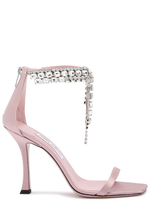 New Season Verity 100 crystal-embellished satin sandals