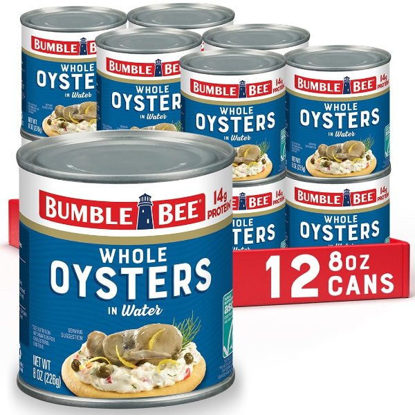 Bumble Bee Canned Oysters 8oz 12-Pack