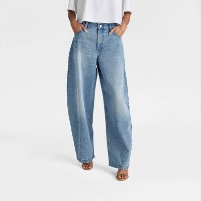KBB by KAHLANA Women's Mid-Rise Barrel Leg Jeans