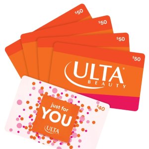 Black Friday： Ulta Beauty - Four $50 eGift Cards + One $40 eGift Card