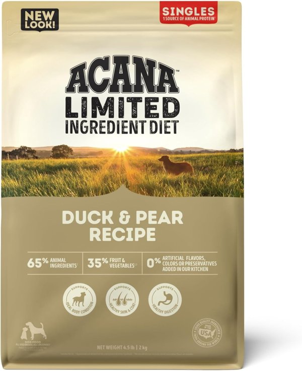 ACANA Singles Grain Free Duck & Pear Dog Food 4.5lb