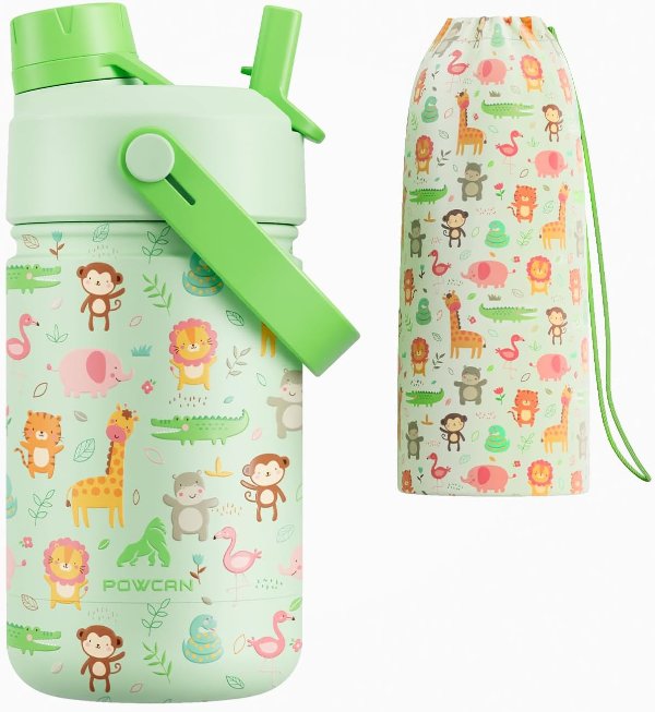 Insulated Kids Water Bottle Straw Lid 12oz