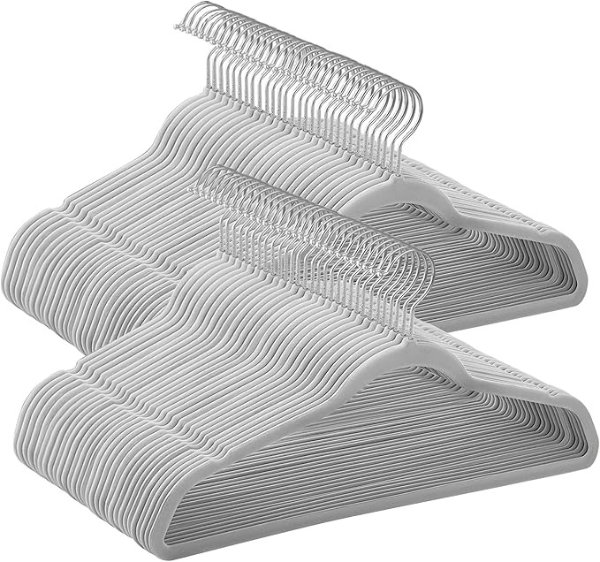 SONGMICS Velvet Hangers UCRF036GD02S 60 Pack Dove Gray