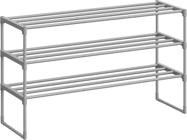 Metal Shoe Rack ULSA303G01 3-Tier Gray