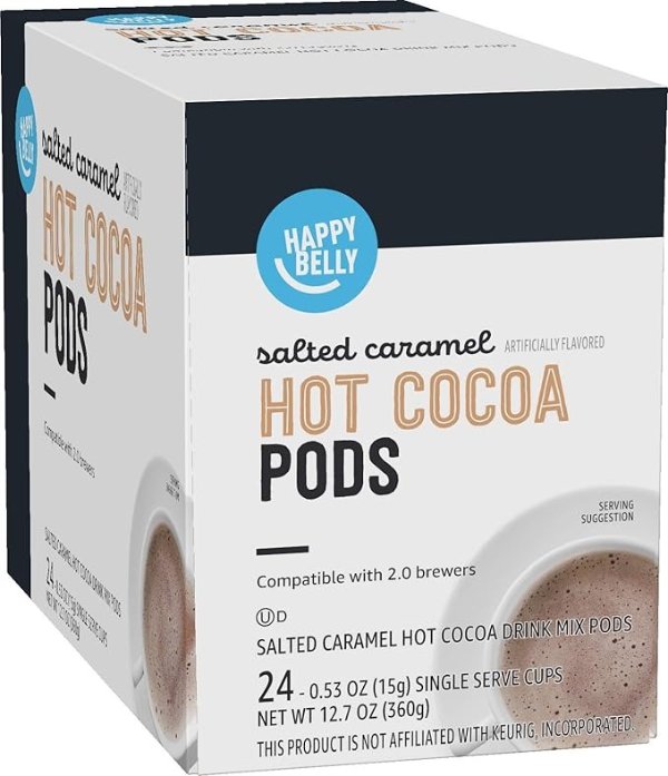 Happy Belly Hot Cocoa Pods Salted Caramel 24 Count