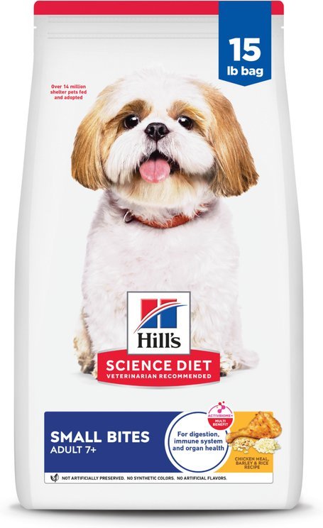 Hill's Science Diet Senior 7+ Small Bites Chicken Dry Dog Food 15 lb