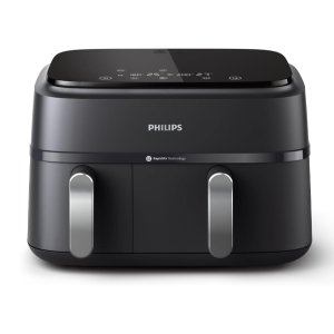 Philips Dual Basket Air Fryer NA351/00 9.5 Quarts Black