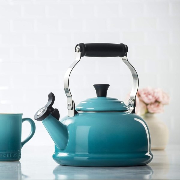 Enamel-on-Steel Whistling Teakettle, 1-4/5-Quart, Caribbean