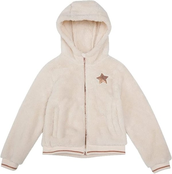 Rokka&Rolla Girls Sherpa Fleece Hooded Jacket