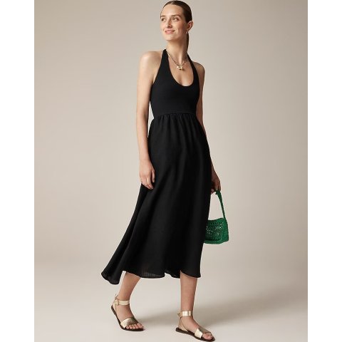 挂脖无袖连衣裙