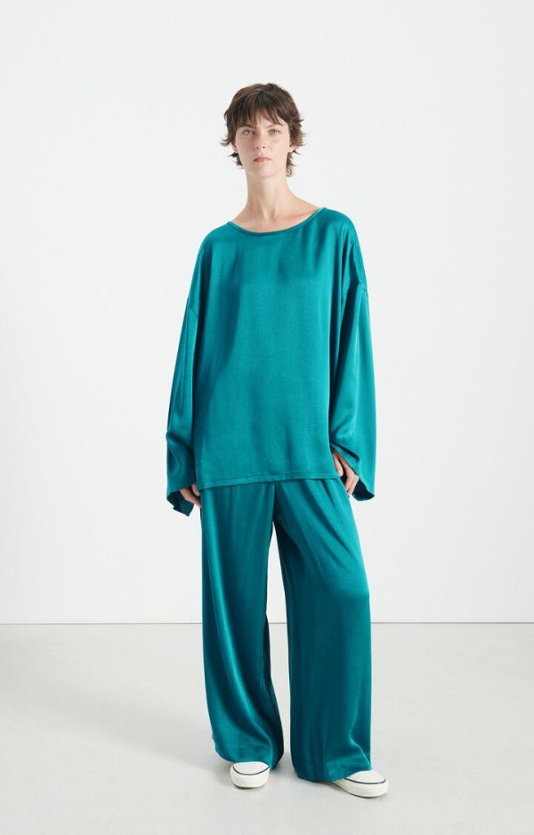 Tidim Wide Leg Trousers Elastic Waistband