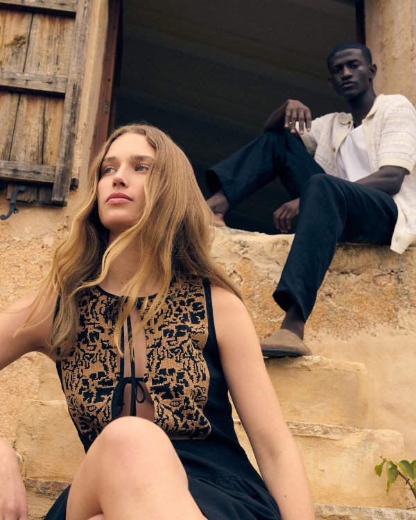 Embroidered Tencel-Linen Mini Dress