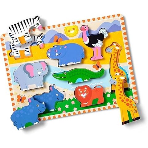 Melissa & Doug Safari Wooden Puzzle 8 Pieces