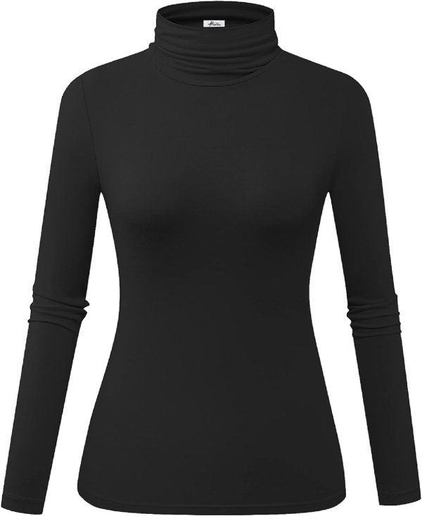 Herou Women's Turtleneck Long Sleeve Slim Top