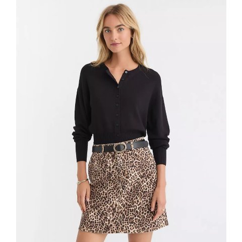 LOFTRibtrim Cardigan Slim Waist