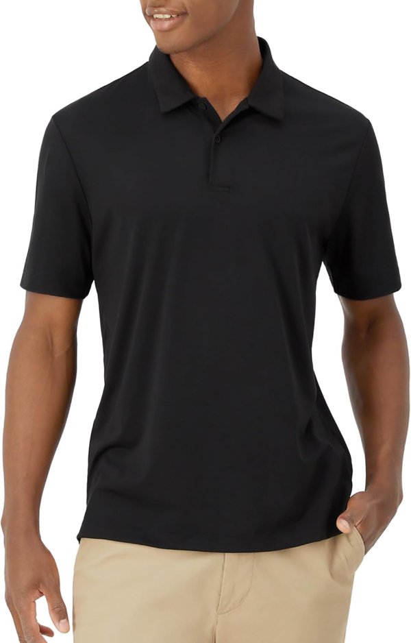 Hanes Moves Men's Short Sleeve Polo Moisture-Wicking