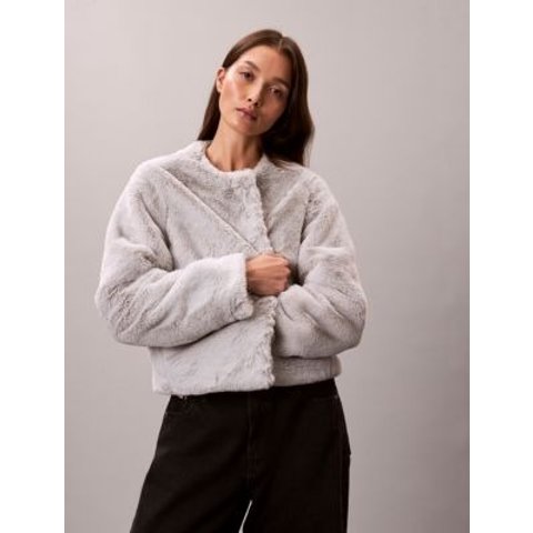 Calvin KleinFaux Fur Cropped Jacket