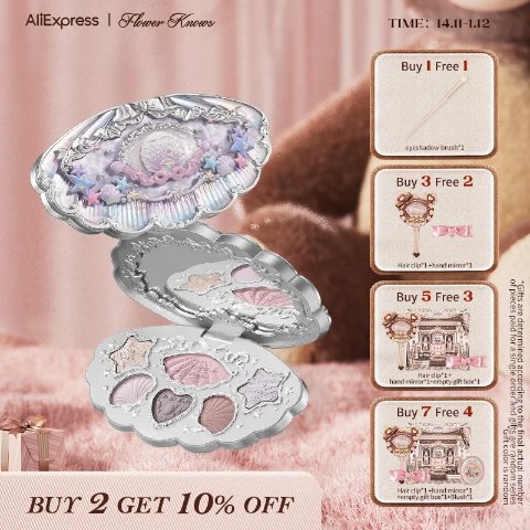Flower Knows Shell s Jewel 6-Color Makeup Palette