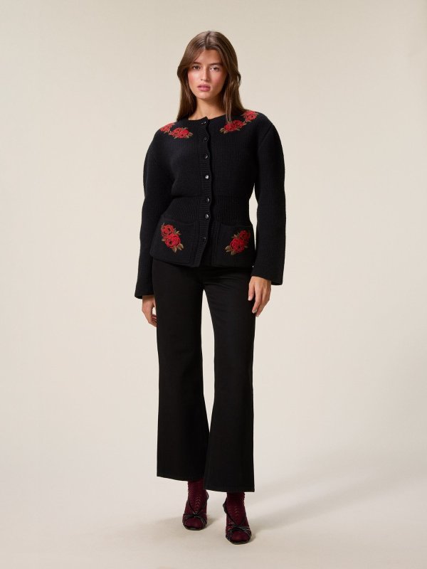 Atlas Embroidered Roses Cardigan