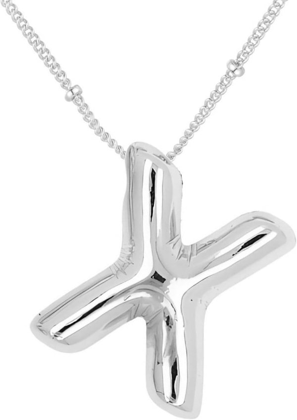 Bubble Letter Necklace 18K Gold Simple