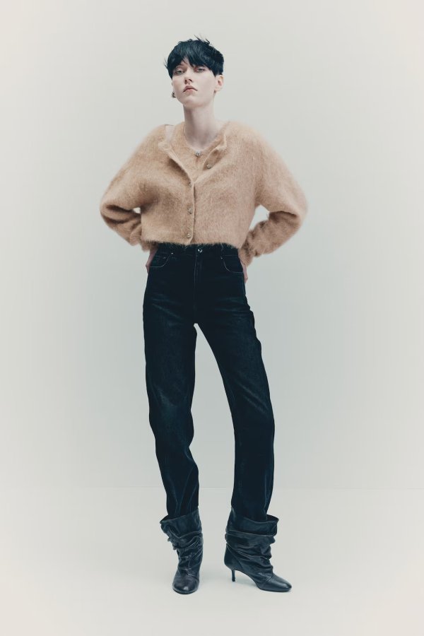 Alpaca-Blend Cardigan Beige Ladies