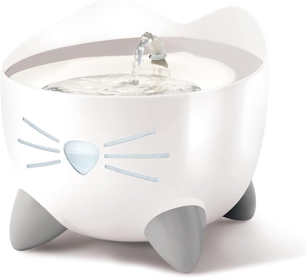 PIXI Drinking Fountain – Cat Water Fountain with Triple Filter and Ergonomic Drinking Options, Stainless Steel