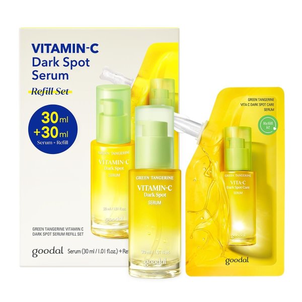 Green Tangerine Vitamin C Serum - Advanced Version (2.02 Fl Oz (Pack of 2, Refill Included))