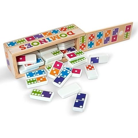 Melissa & Doug Dominoes 28 Pieces Wooden Box