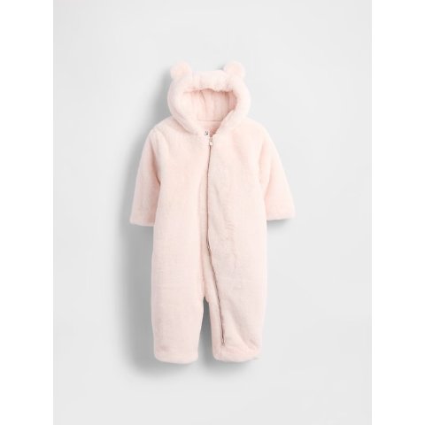 婴儿毛绒连体熊帽