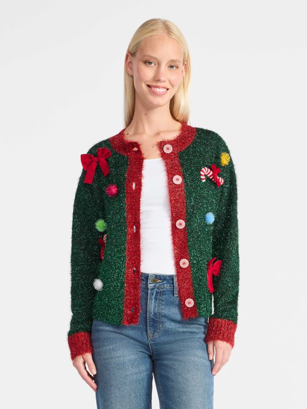 Women's Embellished Button Cardigan XS-XXXL