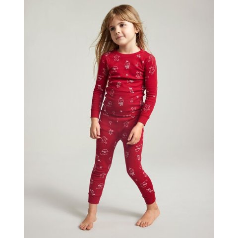 儿童红色纯棉两件套睡衣