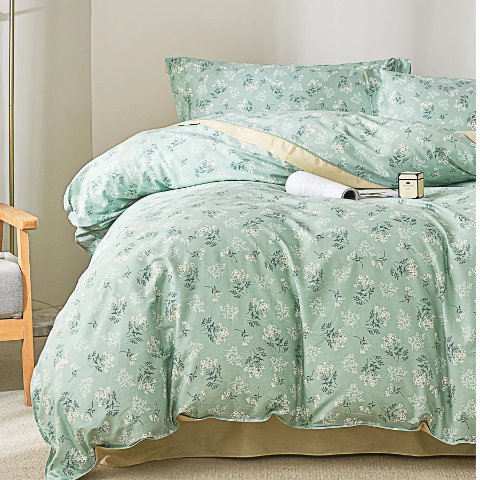 Lucci Cotton Bedskirt Duvet Cover Set