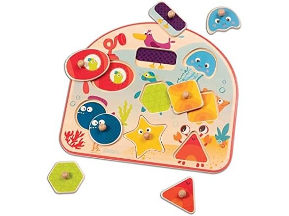  Sea Treasures Wooden Peg Puzzle