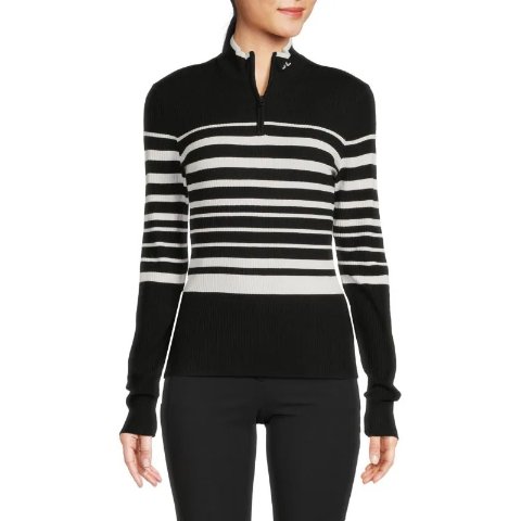 Cheryl Striped Rib-Knit Sweater