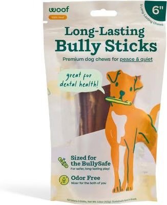 Woof High Protein Bully Stick 6-Inch 5 Count