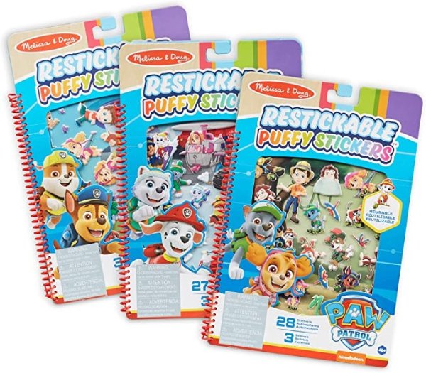 PAW Patrol Restickable Puffy Stickers 3-Pack – Adventure Bay, Jake’s Mountain, Jungle