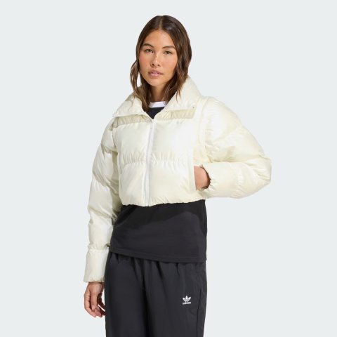 adidas二合一 光泽短款羽绒服