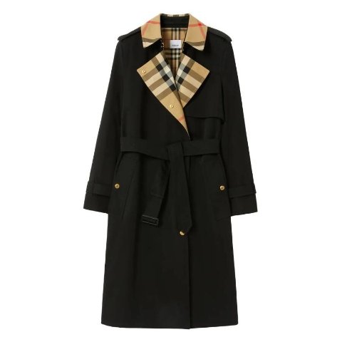 Burberry$100 off $3000Check Panel Gabardine Trench Coat
