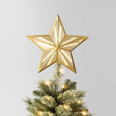 Wondershop Faceted Star Tree Topper Gold 12.25"