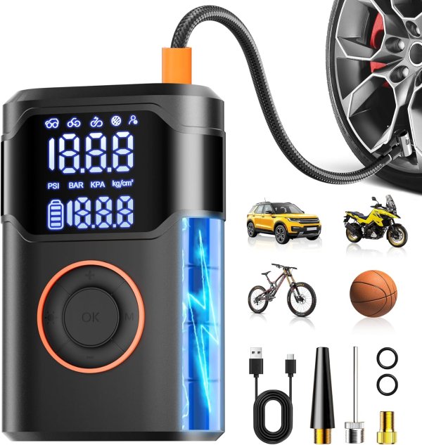 UZNY Portable Air Compressor 150PSI Digital Gauge
