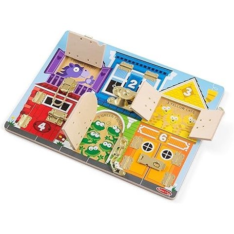 Melissa & Doug Wooden Latches Board Kids Toy
