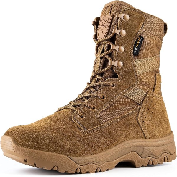 FREE SOLDIER Men's Tactical Boots 8 Inch Lightweight Suede