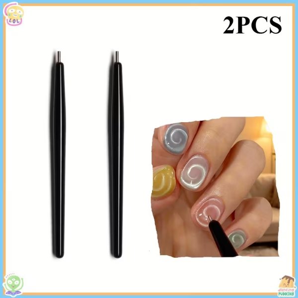 Magnetic French Tip Manicure Pens 2pcs Stainless Steel