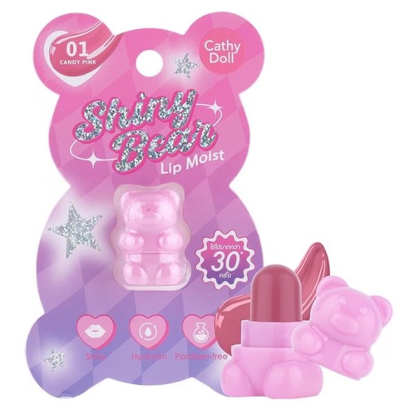 Cathy Doll Shiny Bear Lip Balm 1.1g #01 Candy Pink