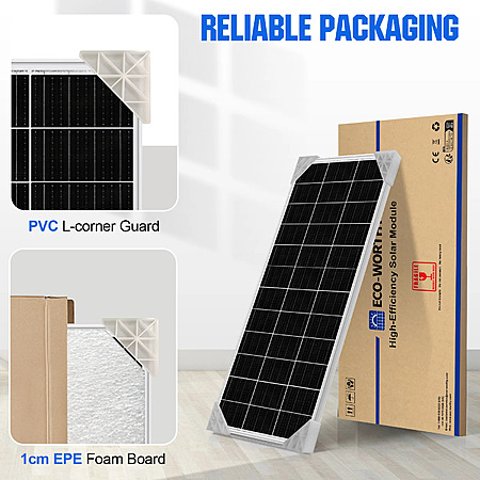 ECO-WORTHY 195W Monocrystalline Solar Panel 12V