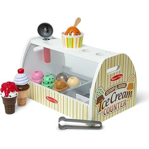 Melissa & Doug Wooden Ice Cream Counter Play Set