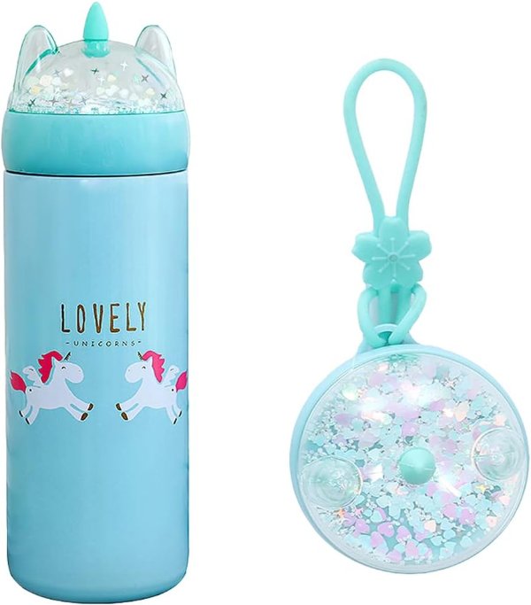 KINIA Kids Water Bottle 12oz Unicorn Blue