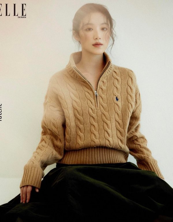 Cable Knit Cotton Polo Sweatshirt