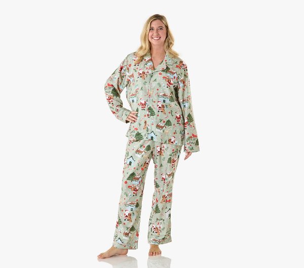 Candy Cane Village Flannel Pajama Set